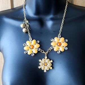 Statement Necklace and Earrings Set Signed 19.5" EUC